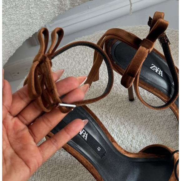 ZARA Ochre Bow Heels 🤎✨ NWT | Sizes 9 • 10 - Picture 6 of 16